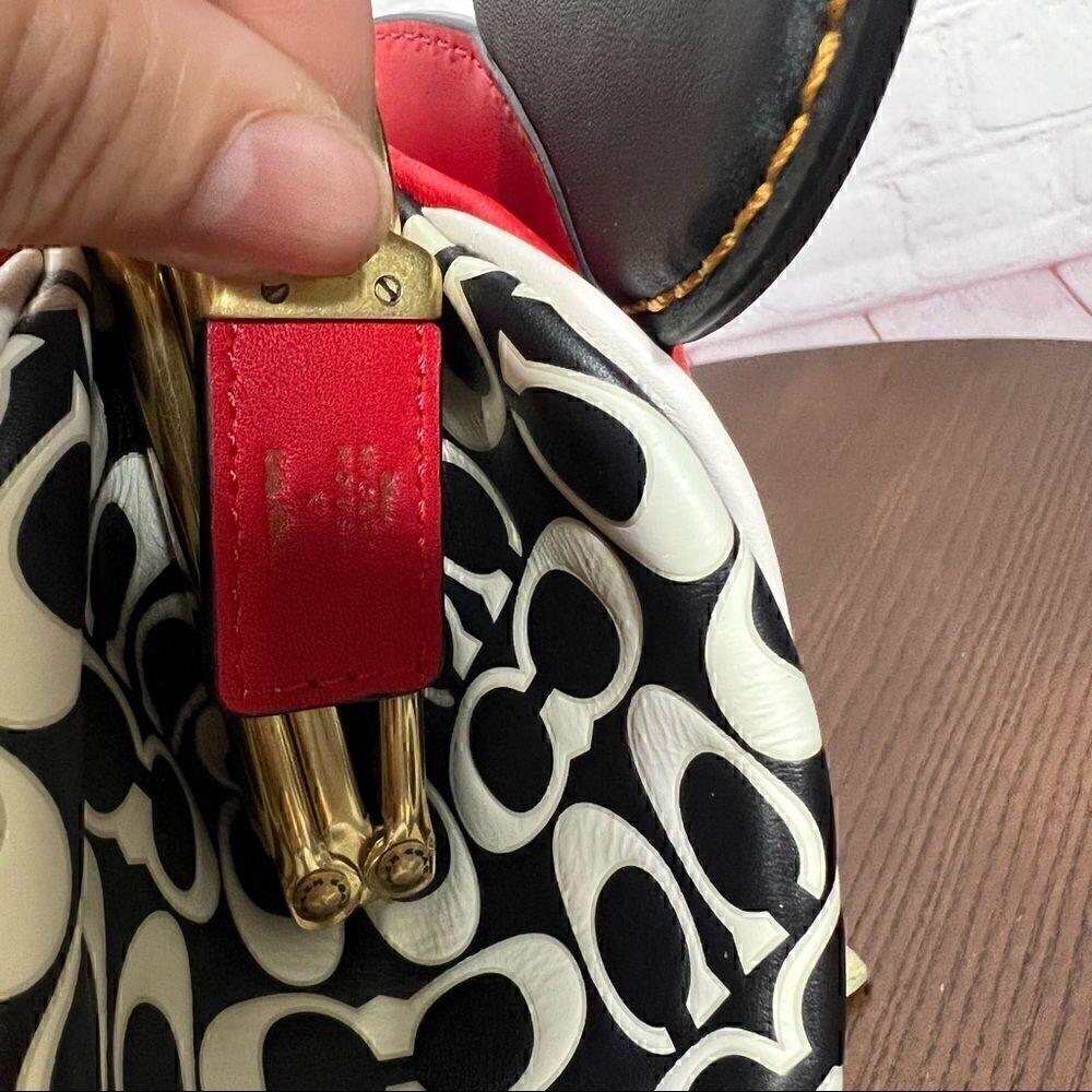 COACH Leather Keith Haring X Disney Mickey Mouse Kisslock Bag limited Edition - Picture 11 of 14